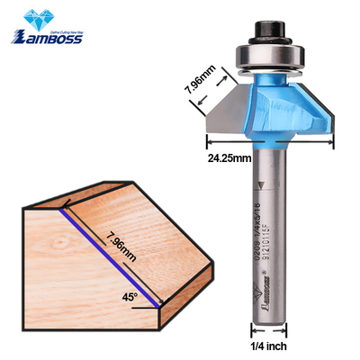 Holzbearbeitung Router Bit Lamboss 45 Grad Chamfer Bit mit Lager für Holzfräsmaschine
