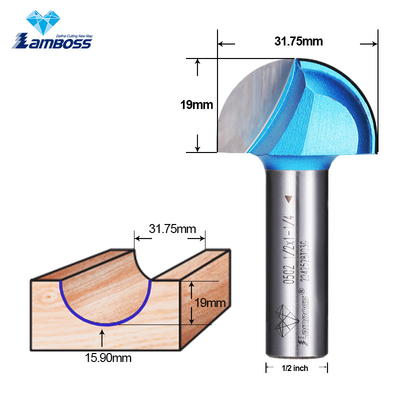 Lamboss Cove Box Bit Runder Boden Fräsmaschine für Holzbearbeitung Router Bit